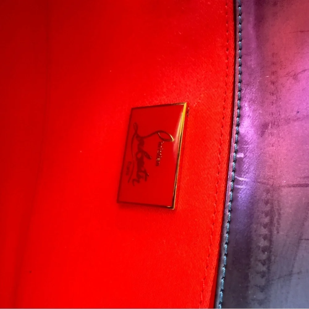 Christian Louboutin Pigalle Patent Degrade Clutch Bag, Blue/Fuchsia - Picture 3 of 9